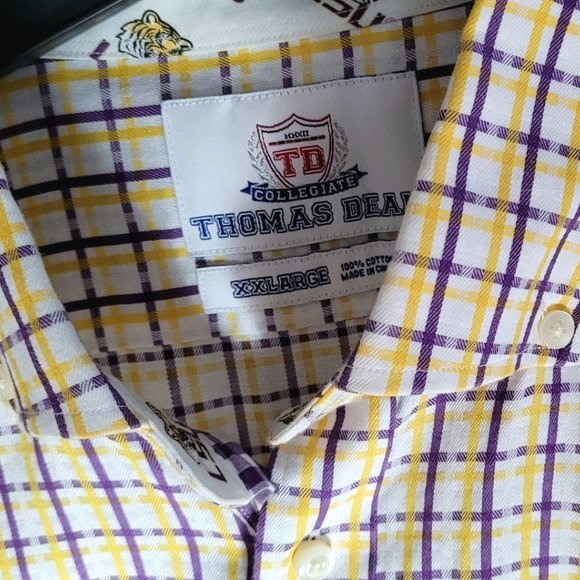 Thomas Dean Collegiate Men's Long-Sleeve Shirt XXLarge LSU - Picture 5 of 12